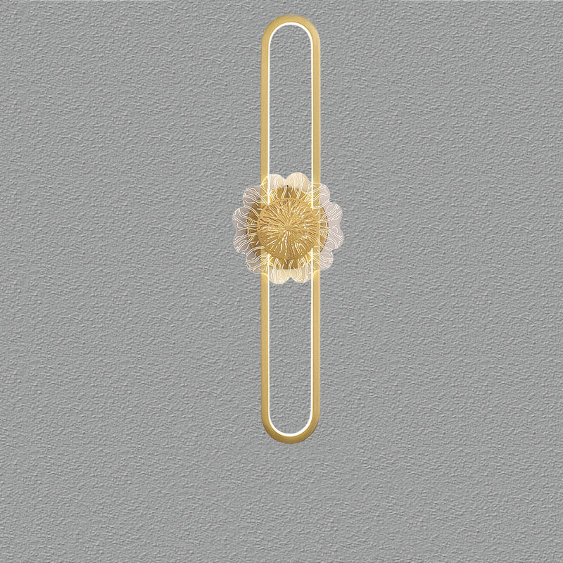 Lampada da parete LED industriale minimalista con anello in rame
