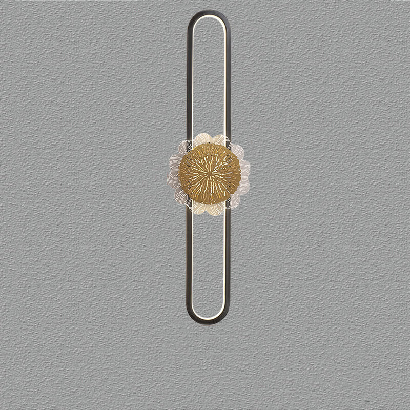 Lampada da parete LED industriale minimalista con anello in rame