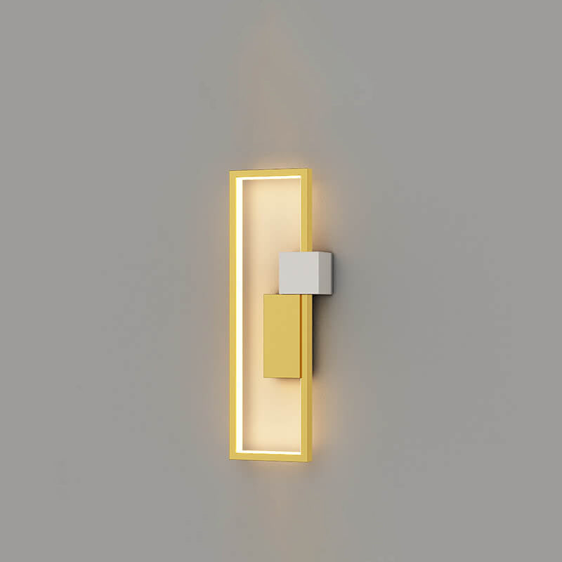 Lámpara de pared LED cuadrada minimalista con marco de hierro y silicona