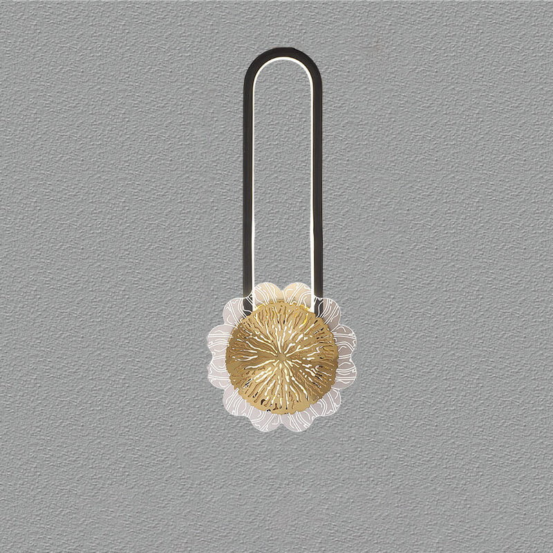 Lampada da parete LED industriale minimalista con anello in rame