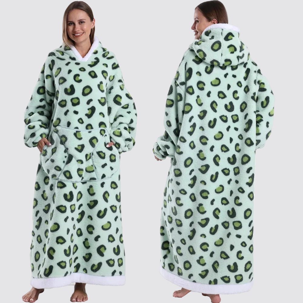 Sweatshirt com Capuz de Lã Ampla Estilo Aconchegante e Elegante Saco-Cama com Capuz