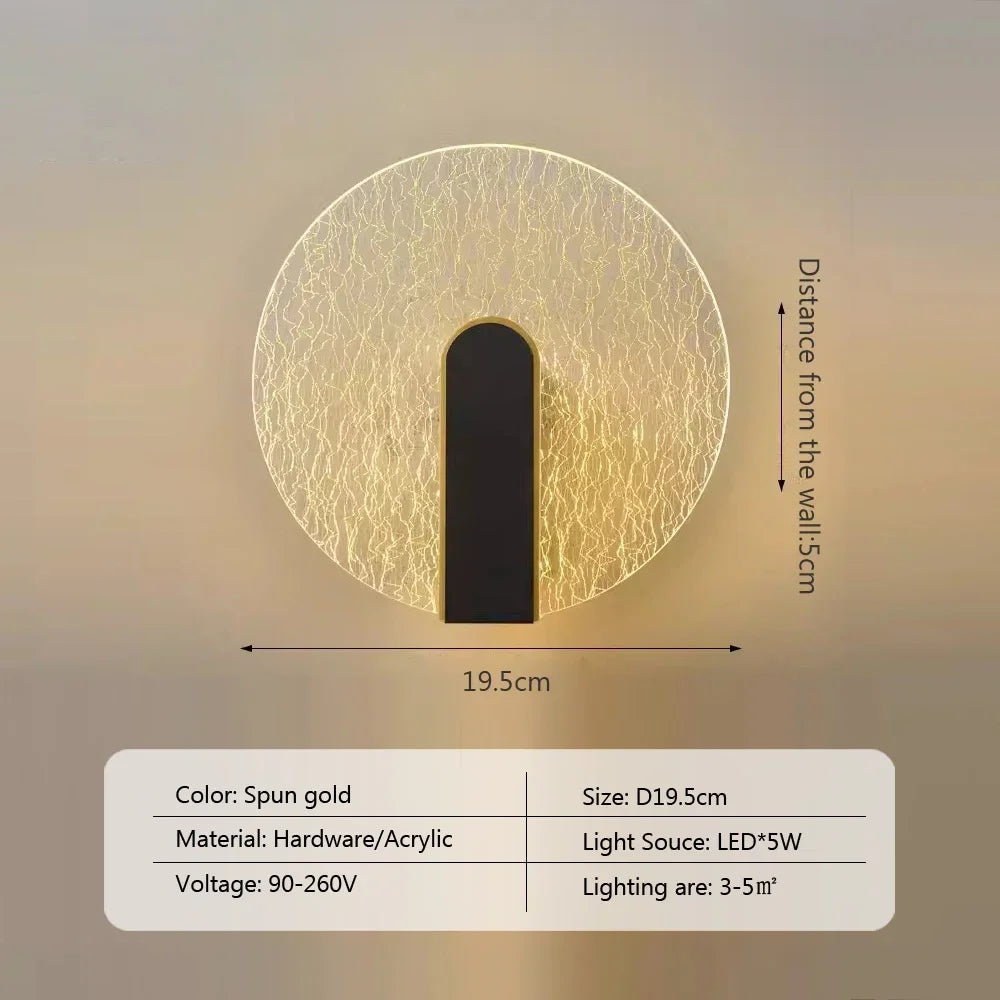 NordicGlow - Lampada da parete LED in acrilico per camera da letto e soggiorno