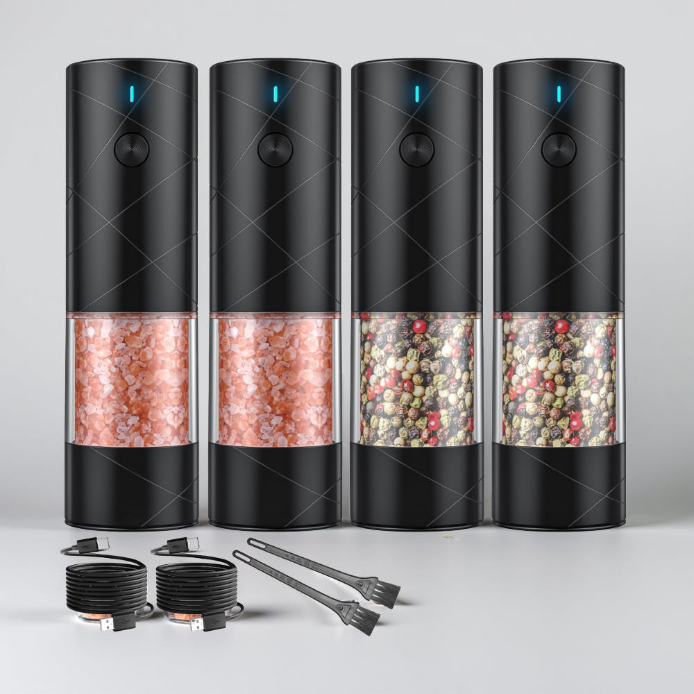 Salt Pepper Mill Electric Rechargeable Kitchen Set