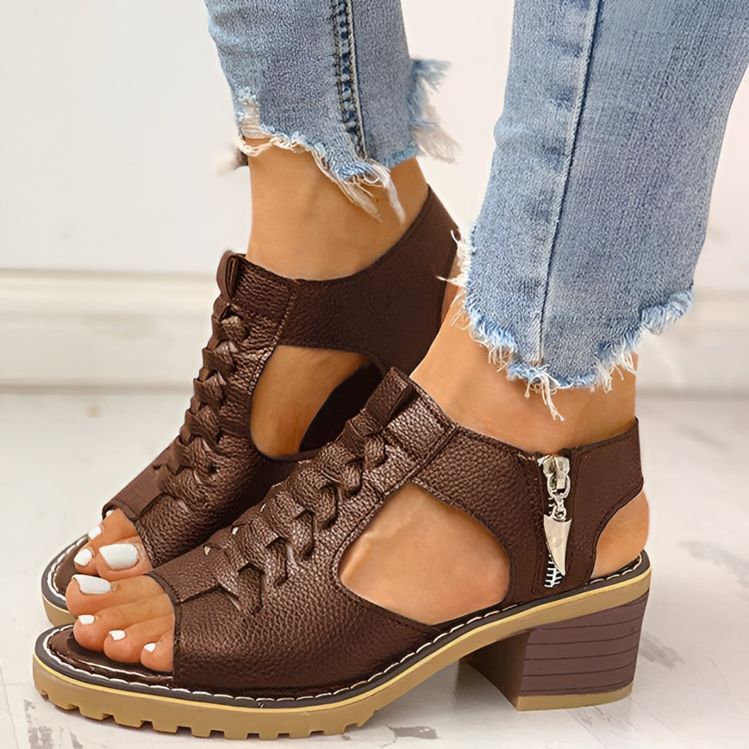 Sandalen Dames Open Teen Sleehak Zomer