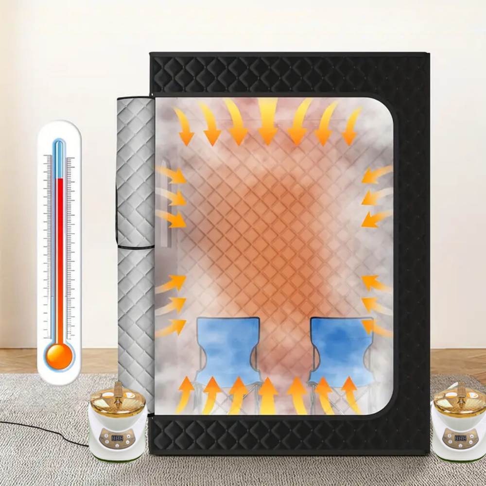 Tenda Sauna Portatile Cabina Doppia a Vapore per Uso Domestico