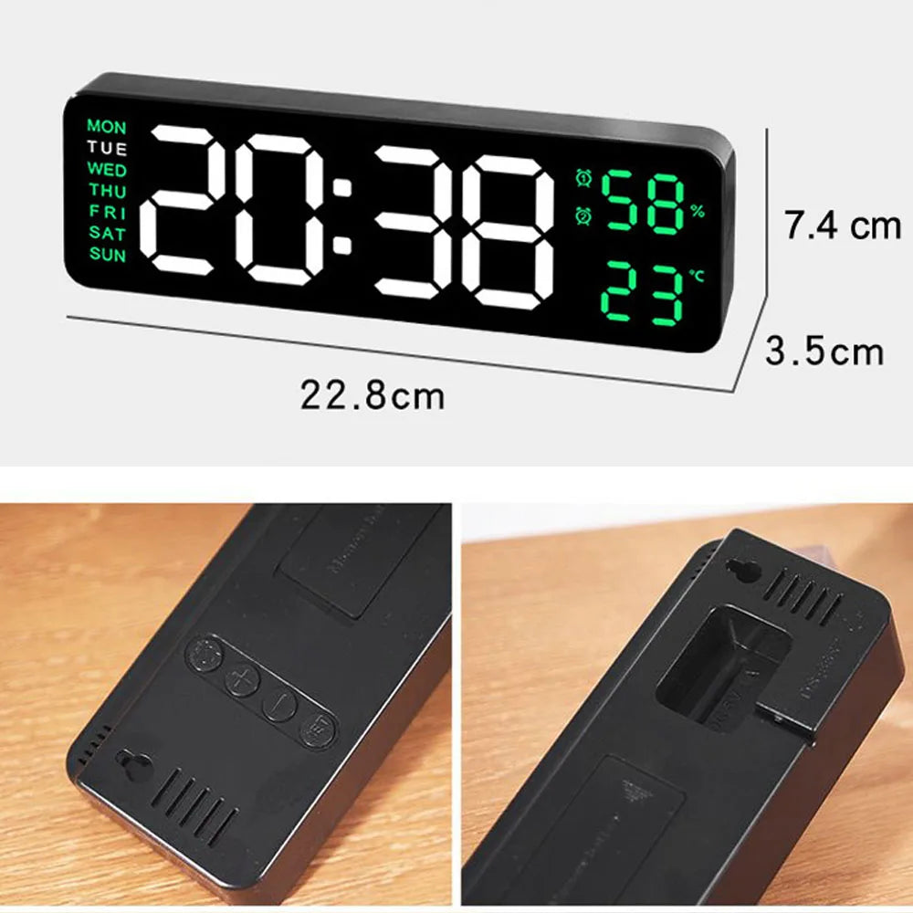TimeGlow - Smart Digital Alarm Clock with Calendar, Temperature, and Humidity