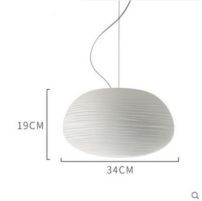 Lampada a sospensione in vetro bianco neve contemporanea