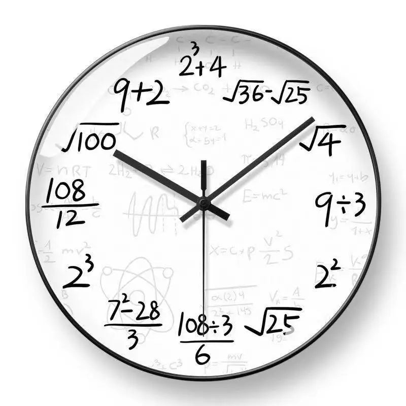 ChalkBoard - Mathematical Formulas Wall Clock for Stylish Decoration