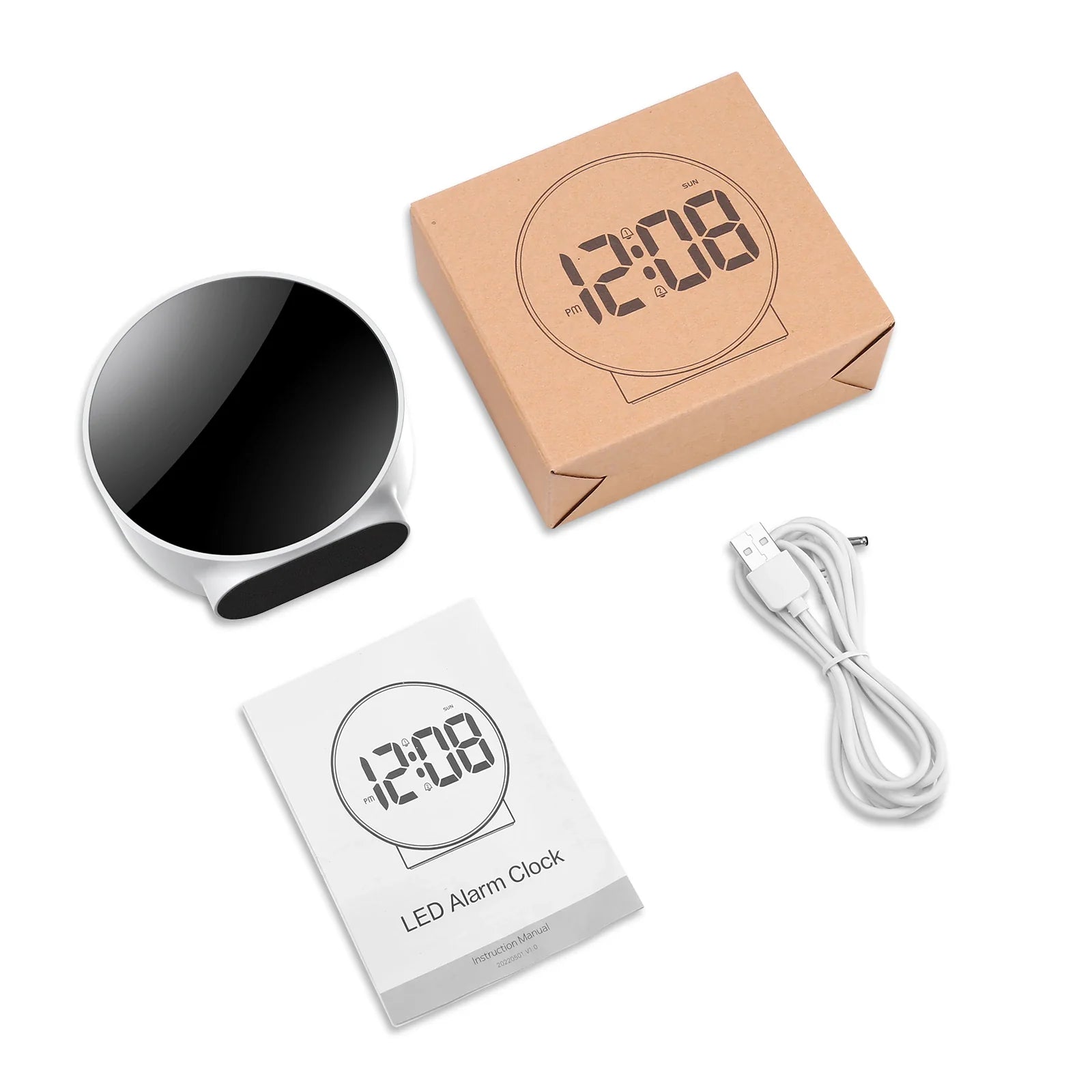 Orologio Digitale Compatto a LED con Porta USB