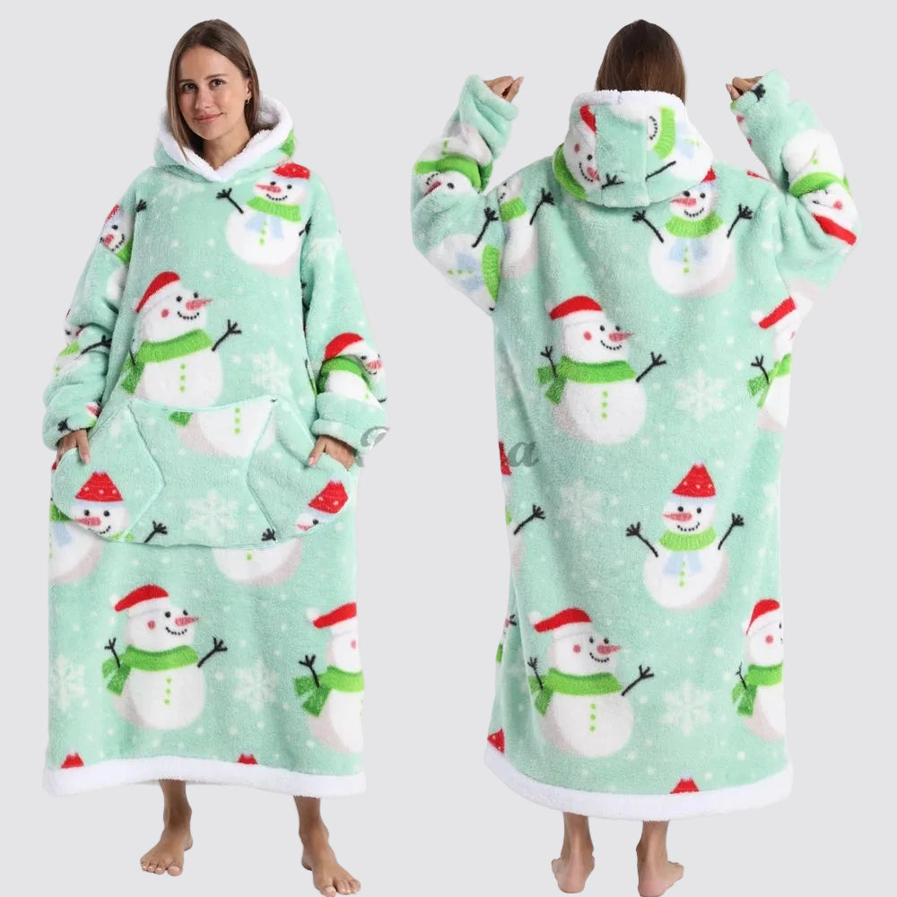 Sweatshirt com Capuz de Lã Ampla Estilo Aconchegante e Elegante Saco-Cama com Capuz