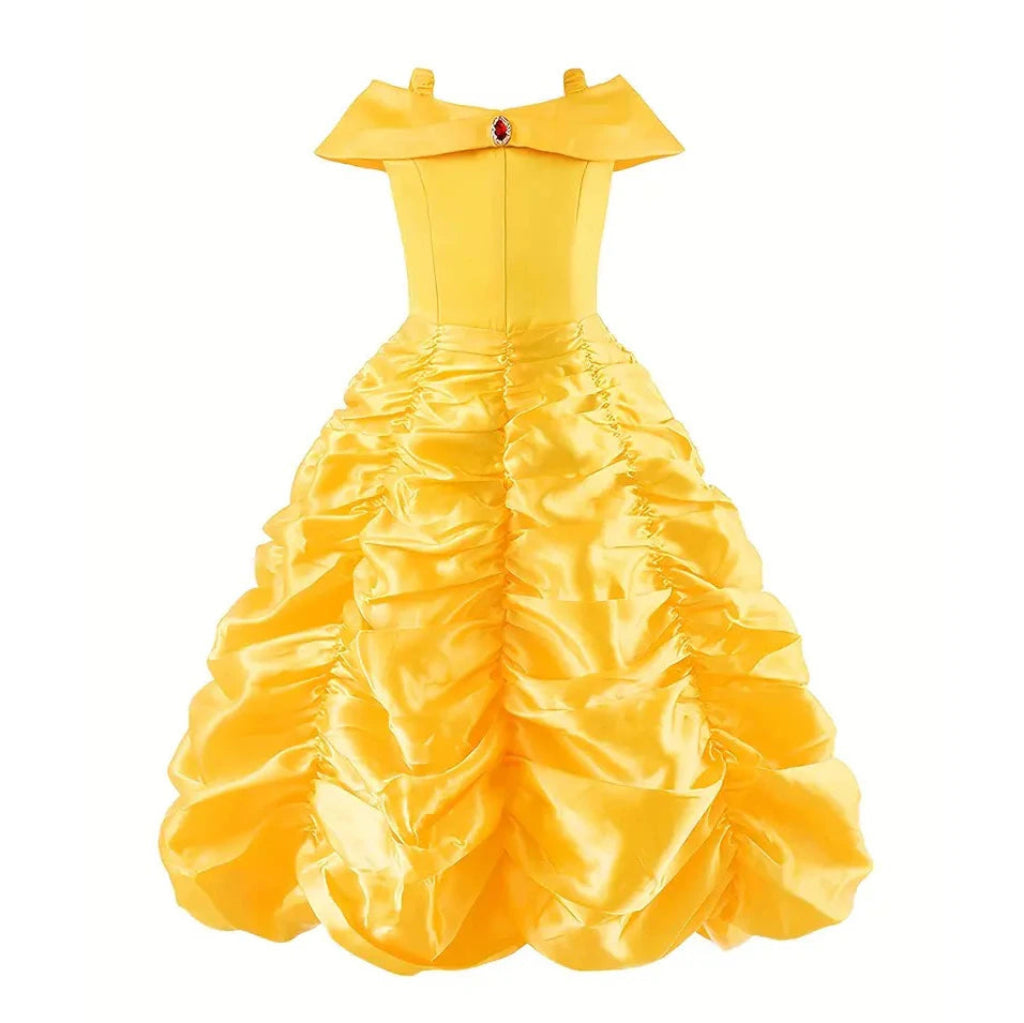 Fato de Halloween Princesa Menina Amarelo Elegante Completo