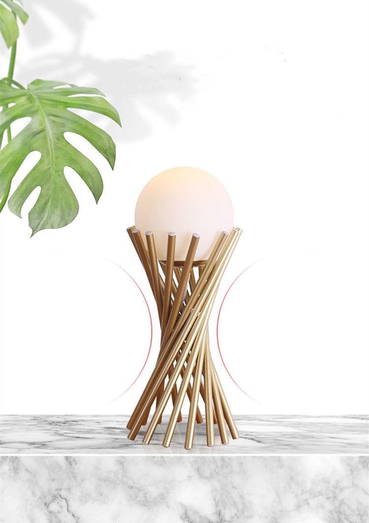 LumiGlobe - Modern Golden Table Lamp with LED Lighting