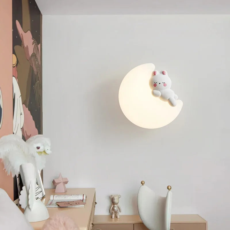 MoonAnimal - Lámpara creativa de luna para habitaciones infantiles y dormitorios