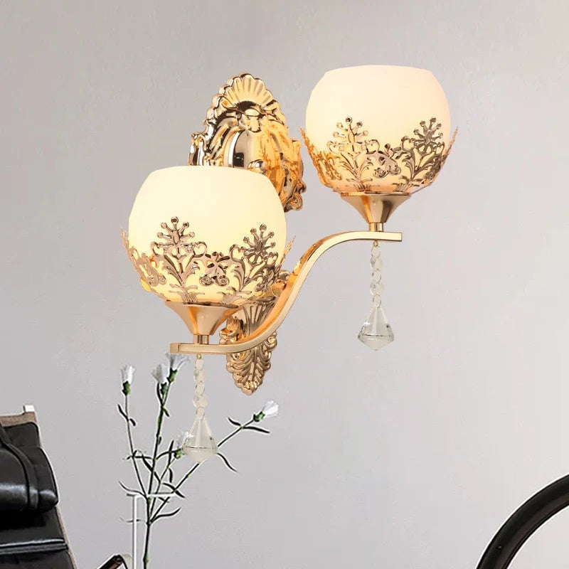 CrystalLuxe - LED Wall Lamp Gold Bedroom & Living Room Ambient Lighting
