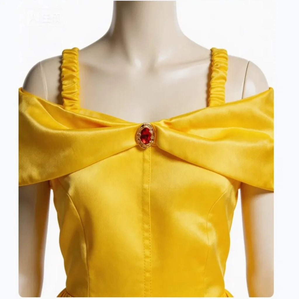 Fato de Halloween Princesa Menina Amarelo Elegante Completo