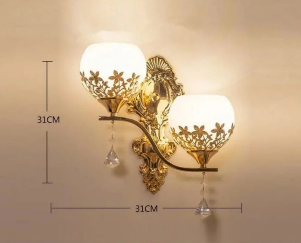 CrystalLuxe - LED Wall Lamp Gold Bedroom & Living Room Ambient Lighting