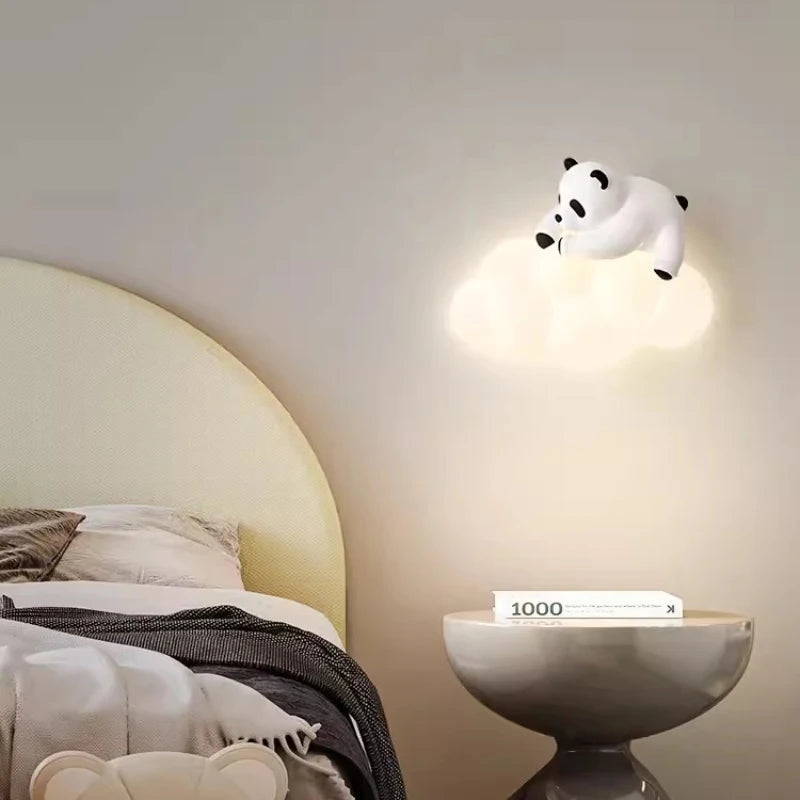 PandaLicht - Candeeiro de Parede LED Panda Sombrio para Quartos de Crianças