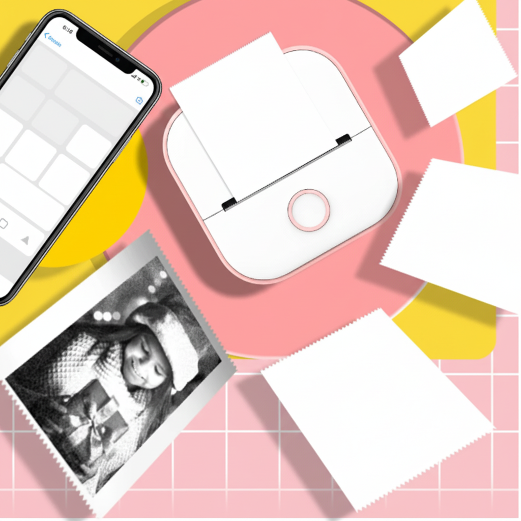 Portable Thermal Printer Inkless Photo Stickers