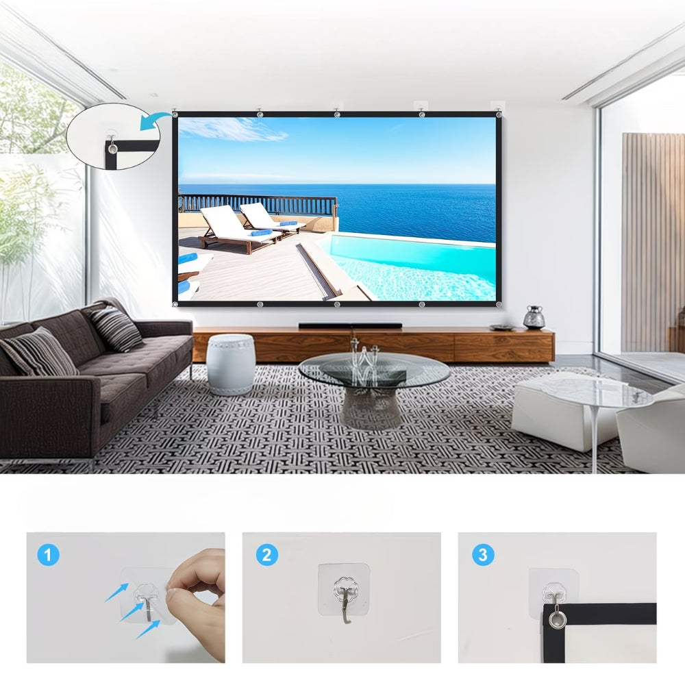 Ecrã Projetor Portátil Cinema em Casa Exterior Interior