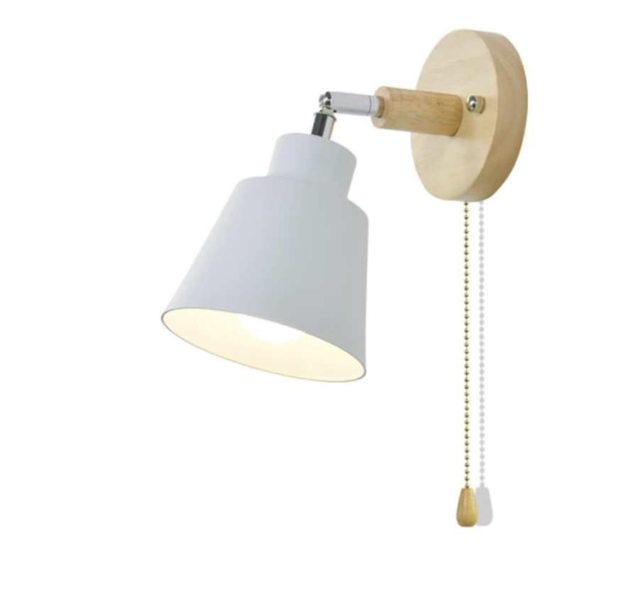 FlexiGlow - Lampada da parete girevole con interruttore a catena a tiraggio
