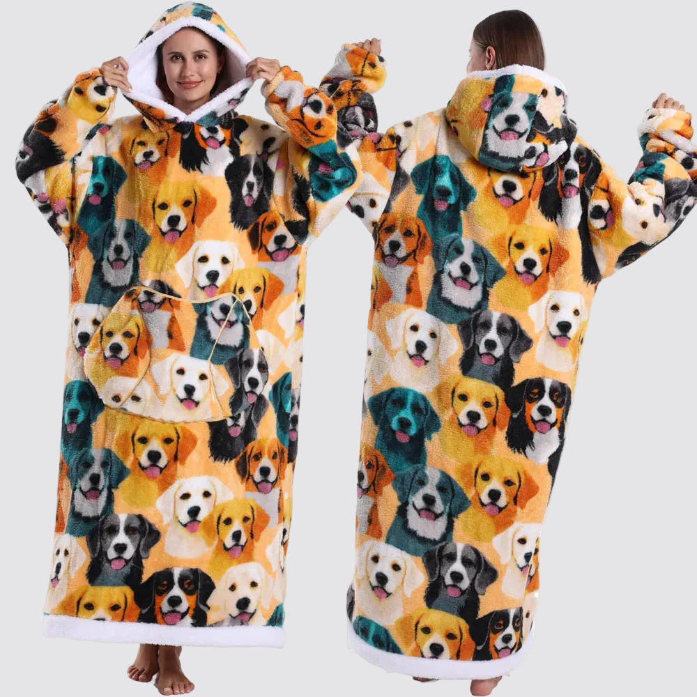 Sweatshirt com Capuz de Lã Ampla Estilo Aconchegante e Elegante Saco-Cama com Capuz