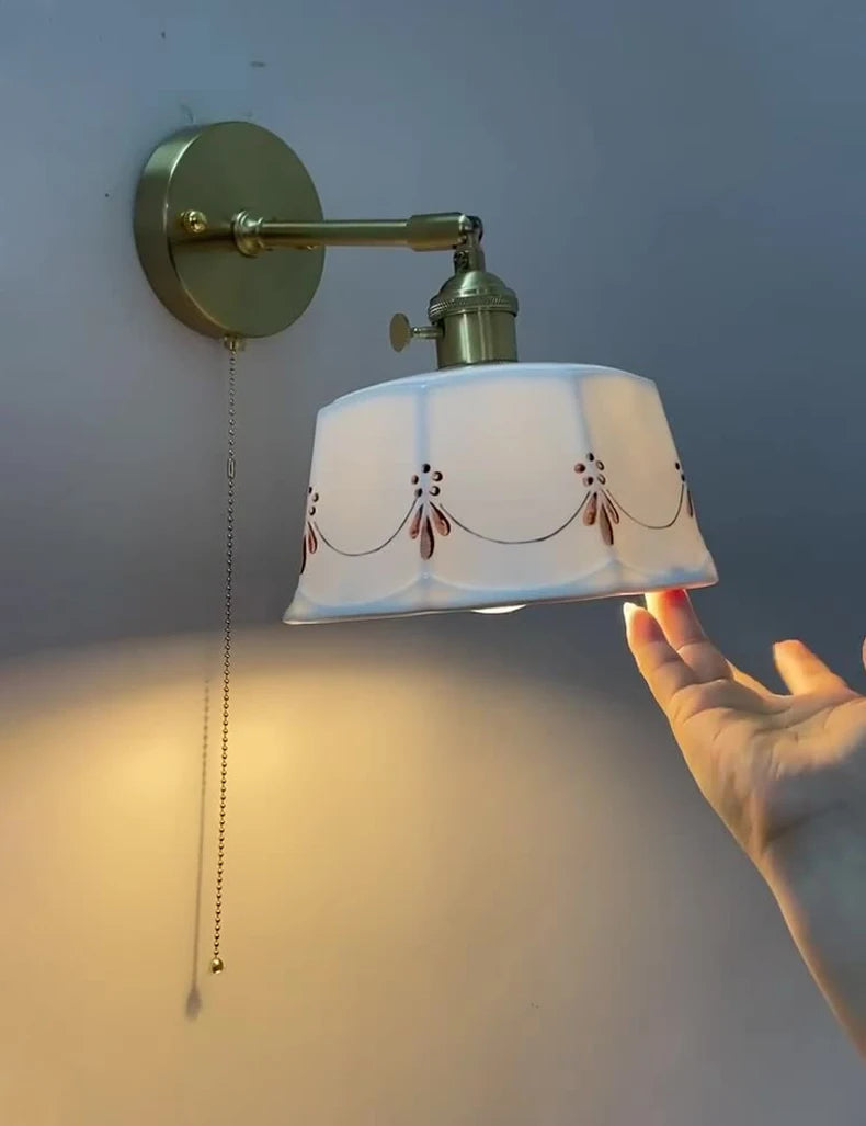 ZenGlow - Japanese Retro Wall Lamp with Pull Switch