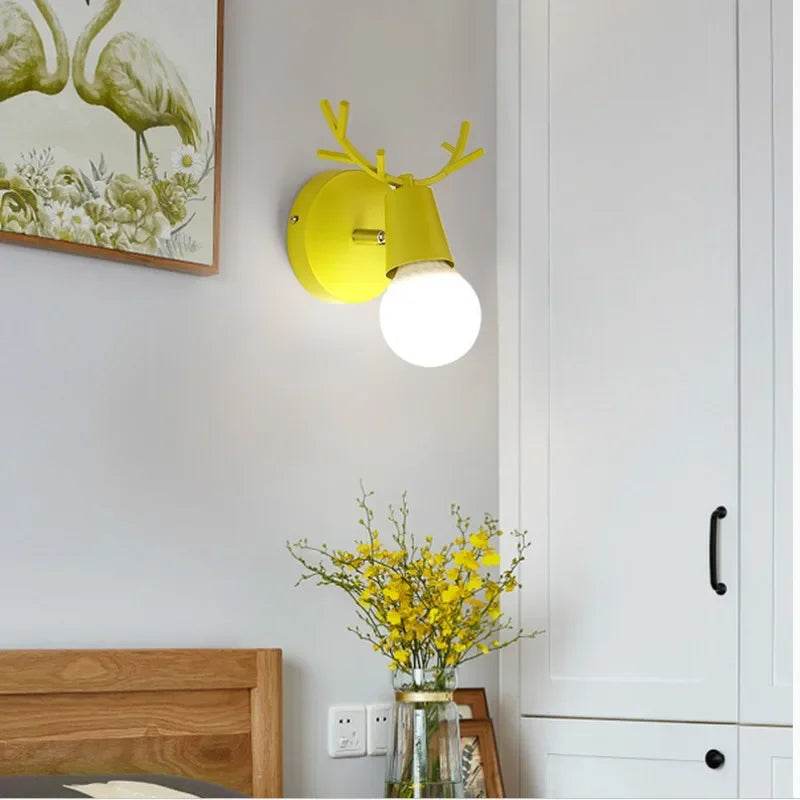 AntlerGlow - Modern Adjustable Children's Room Wall Lamp