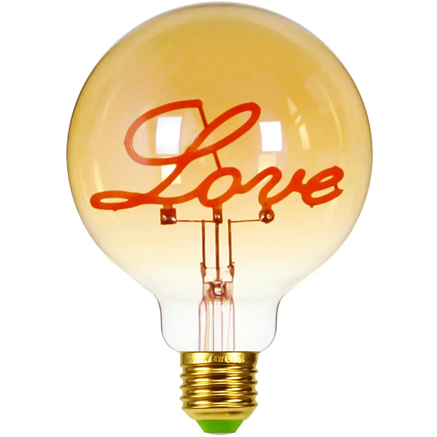 RetroLED - Vintage Table Lamp with Wooden Base and LED Lamp with Inscription
