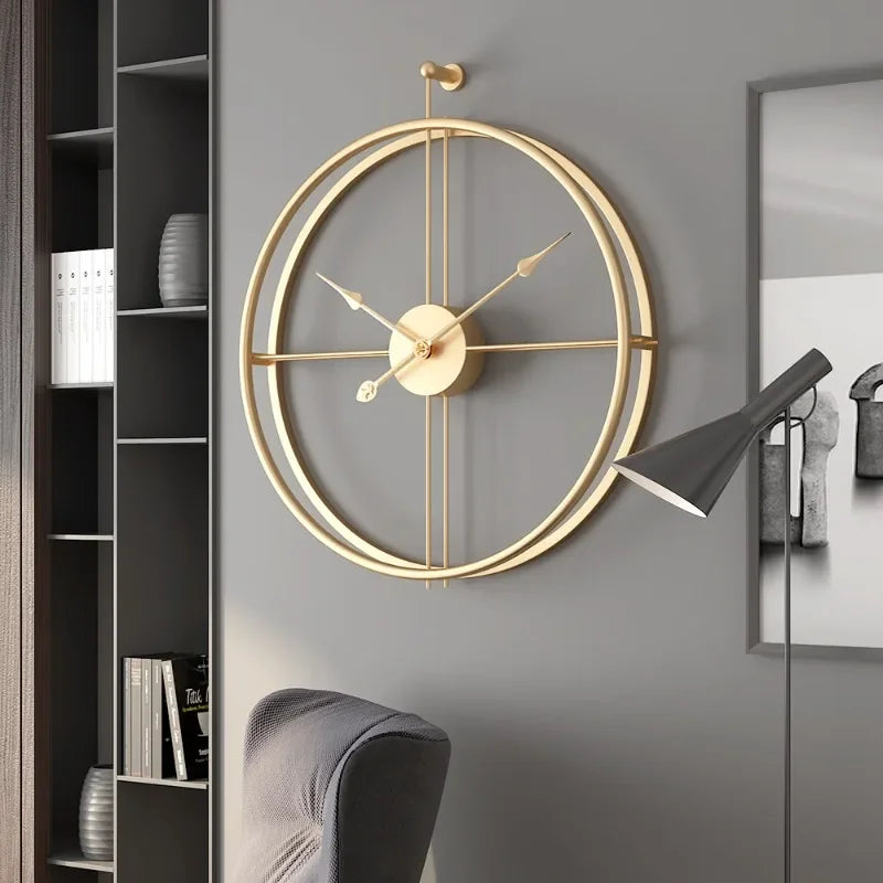 LuxeTijd - Stille Muurklok 50/60cm voor Moderne Interieurs
