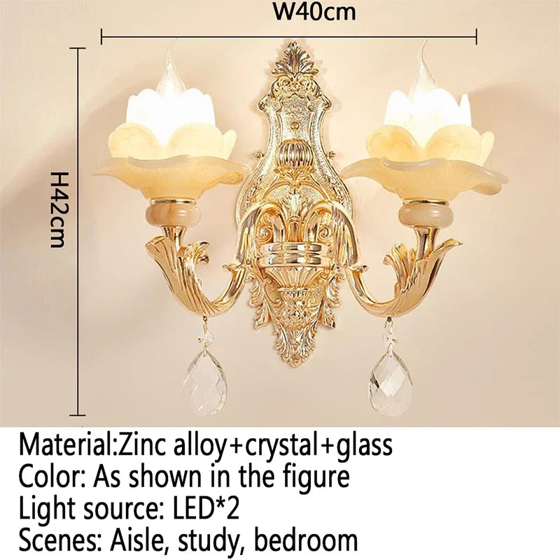 CrystalElegance - Luxury Crystal Wall Lamp for Bedroom and Living Room