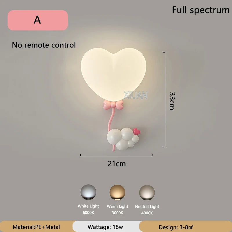 LoveLight - Pink Crown Cloud Heart Design LED Bedside Lamp
