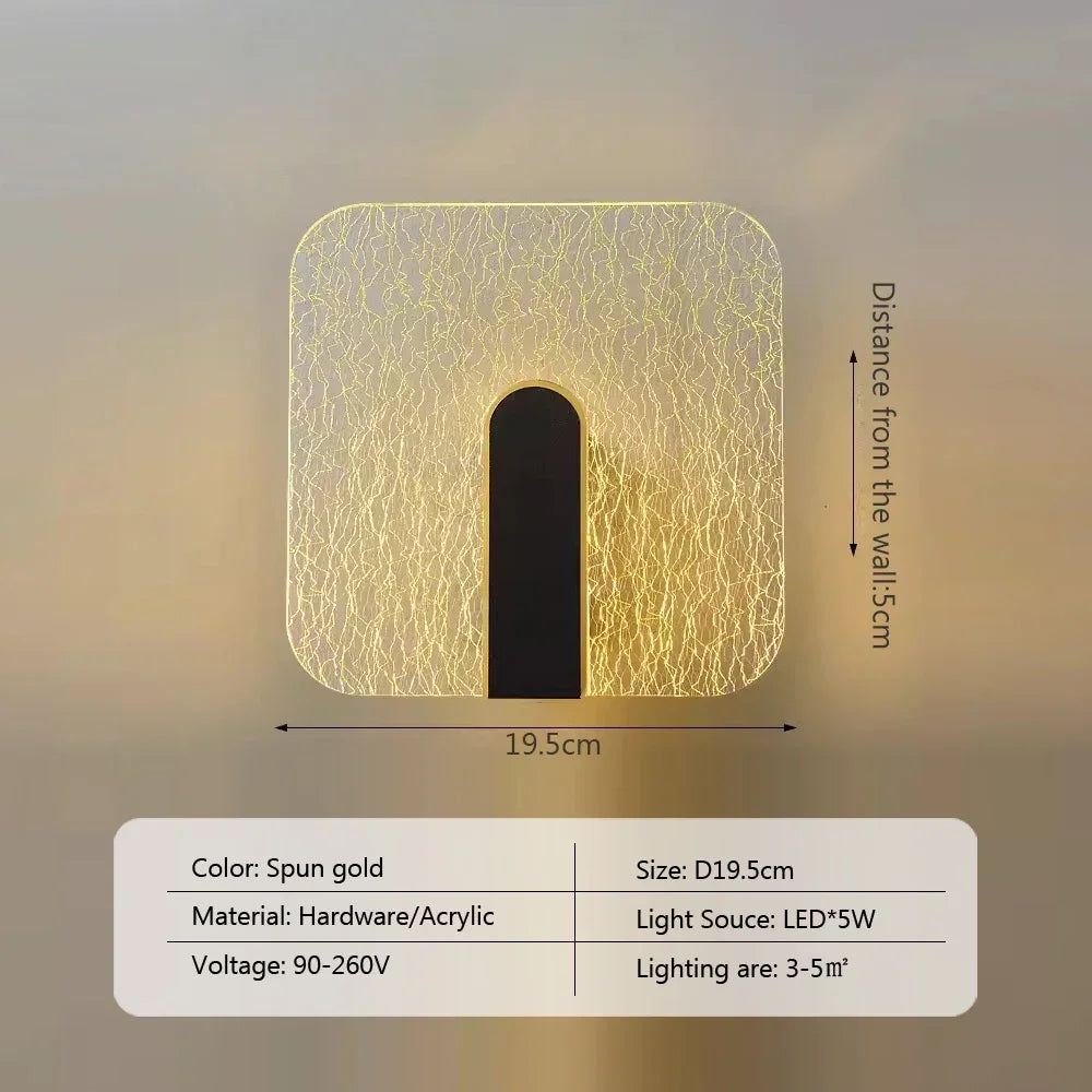 NordicGlow - Lampada da parete LED in acrilico per camera da letto e soggiorno