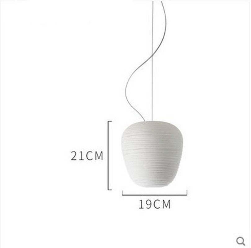 Lampada a sospensione in vetro bianco neve contemporanea