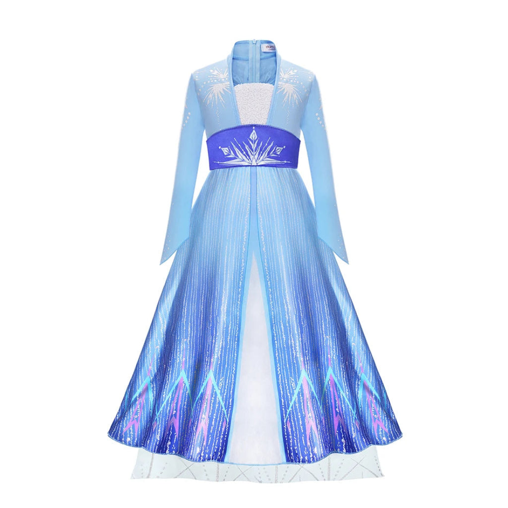 Fato de Halloween Princesa Menina Azul com Manto Elegante