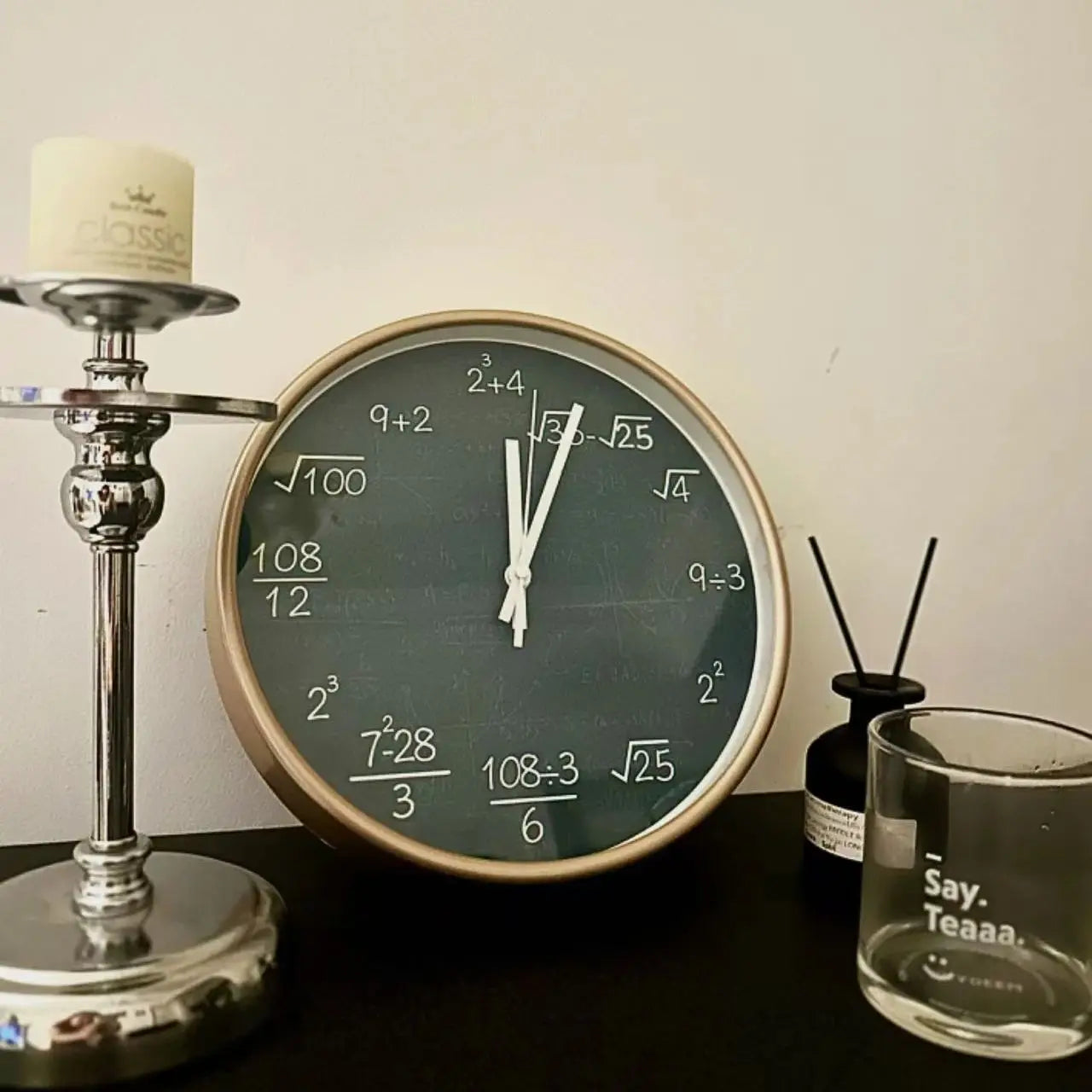 ChalkBoard - Mathematical Formulas Wall Clock for Stylish Decoration