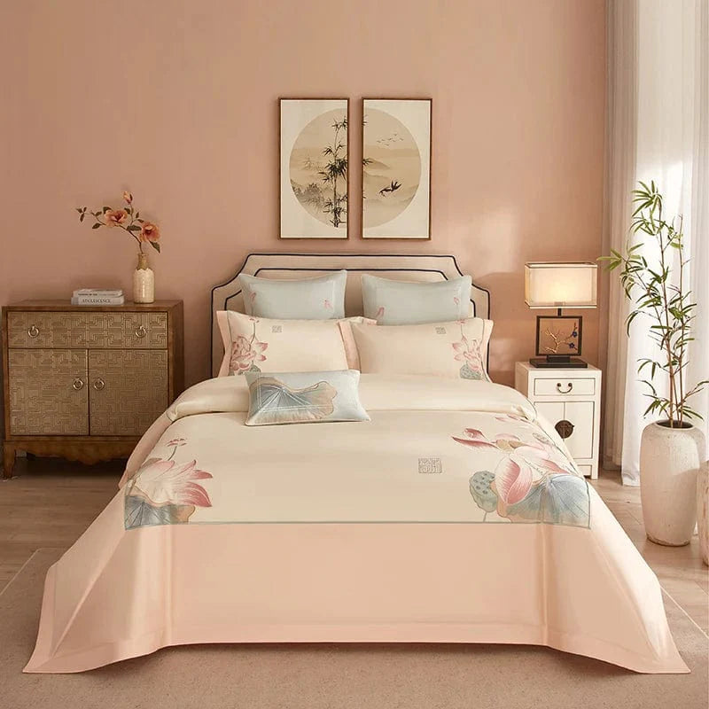 Set copripiumino Lotus Rosa (Cotone Egiziano)