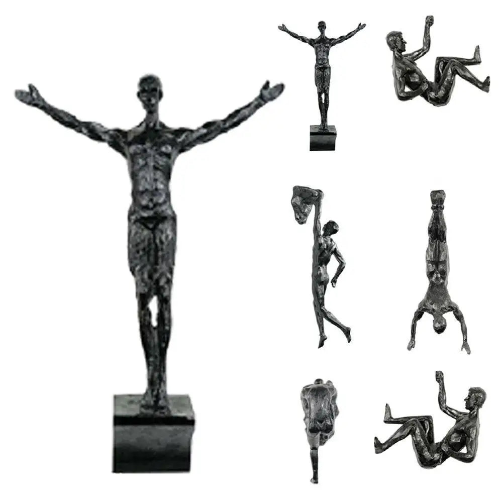 Atleta Escalada Rocha Homem Resina Fundo Parede Decoração