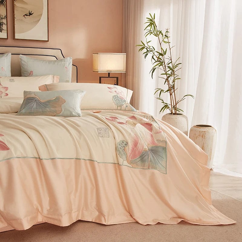 Set copripiumino Lotus Rosa (Cotone Egiziano)