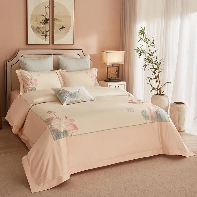 Set copripiumino Lotus Rosa (Cotone Egiziano)