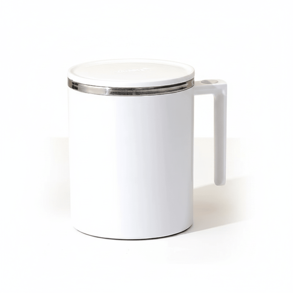 Tazza Caffè Mescolatore Automatico Bicchiere Acciaio Inox Coperchio 360 ml