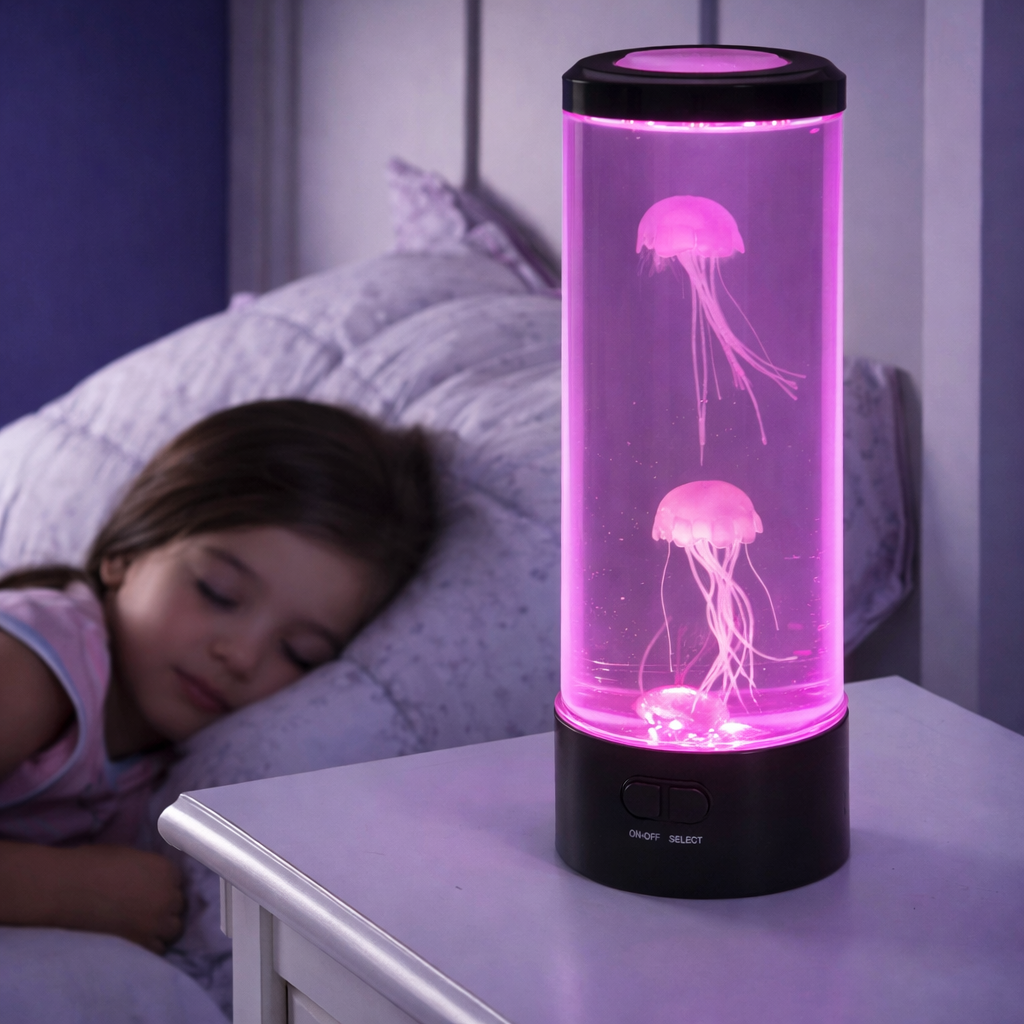 SerenitySphere - Aquário e Lâmpada de Lava de Medusas | Luz Ambiente Relaxante | 7 Cores LED