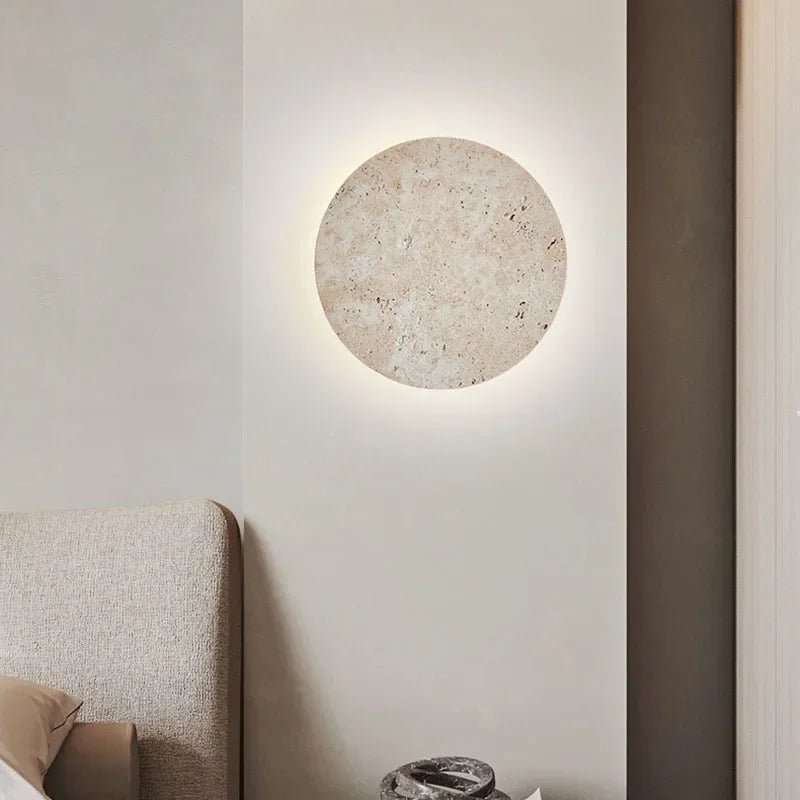 EarthyRadiance - Wall light made of natural stone with warm LED lighting