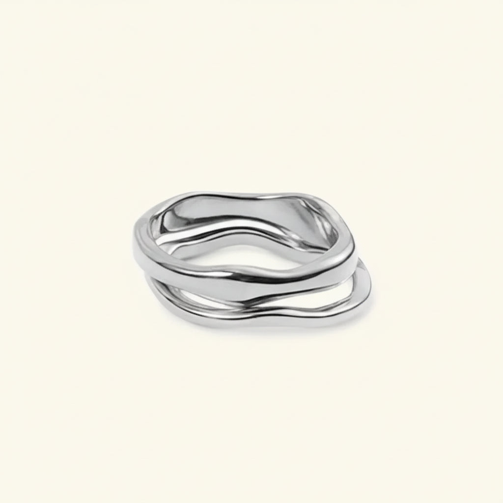 Golden Stacker Ring Stainless Steel Hypoallergenic Waterproof