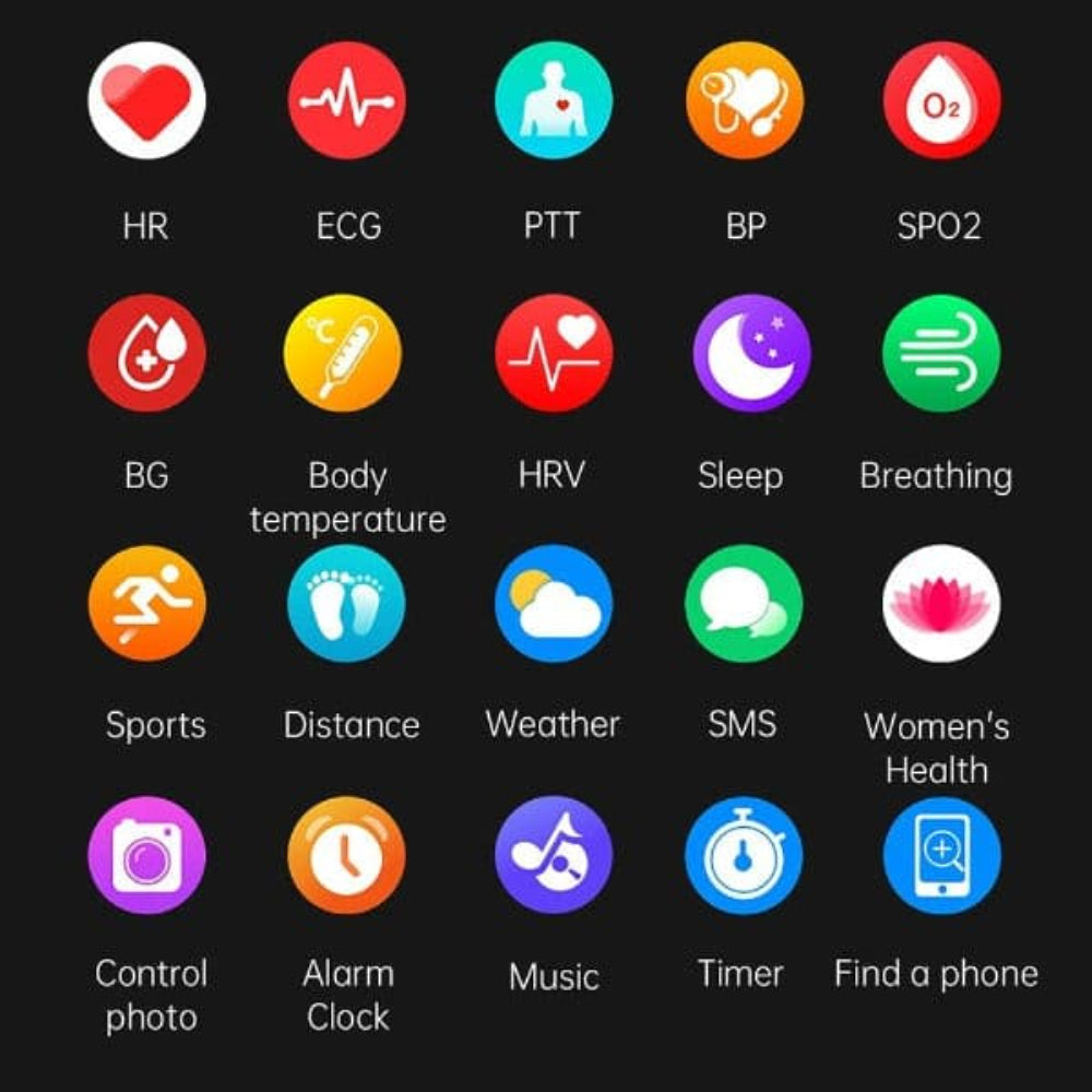 Smartwatch Heren Dames Fitness Tracker Hartslag Horloge