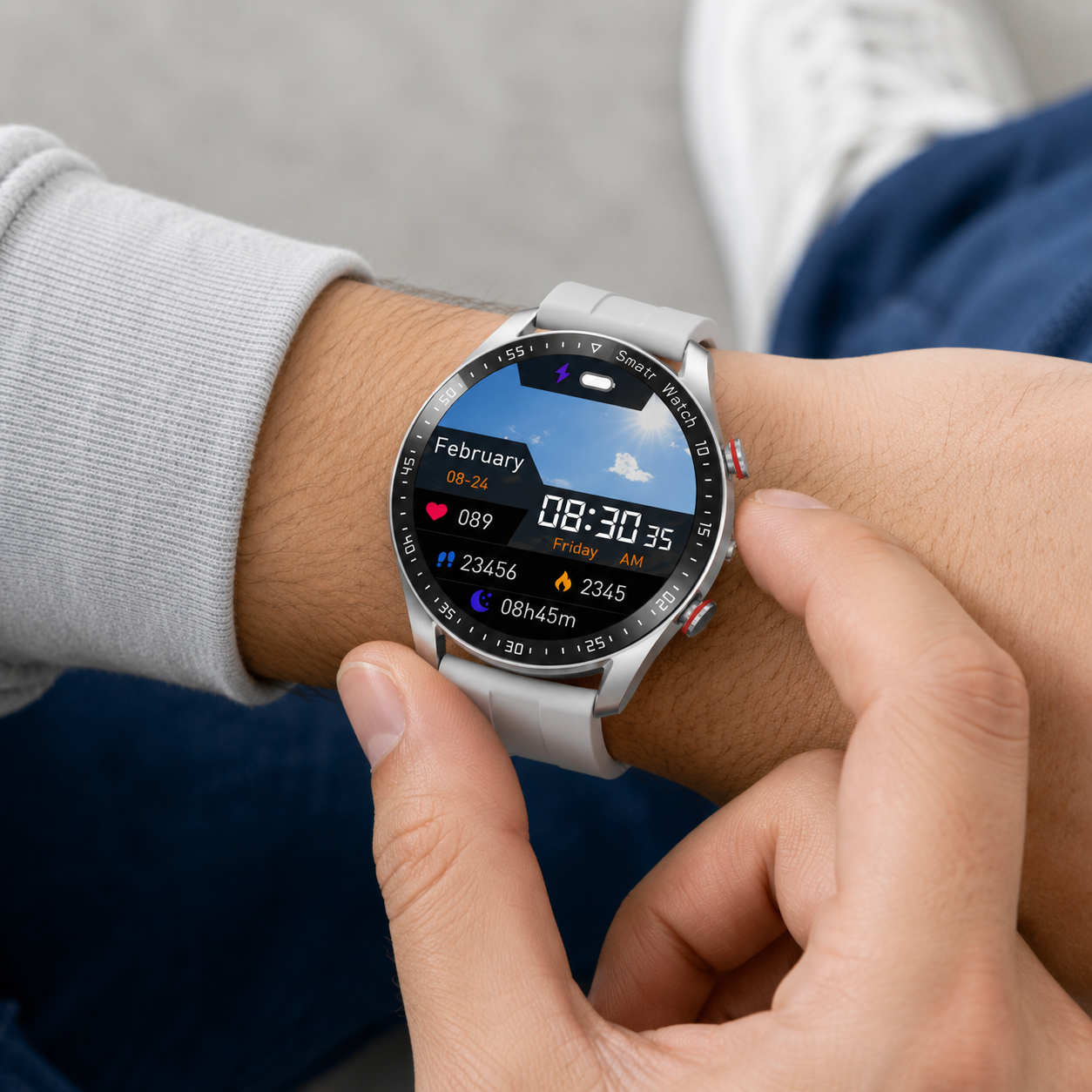Smartwatch Uomo Fitness Bluetooth Notifiche Chiamate