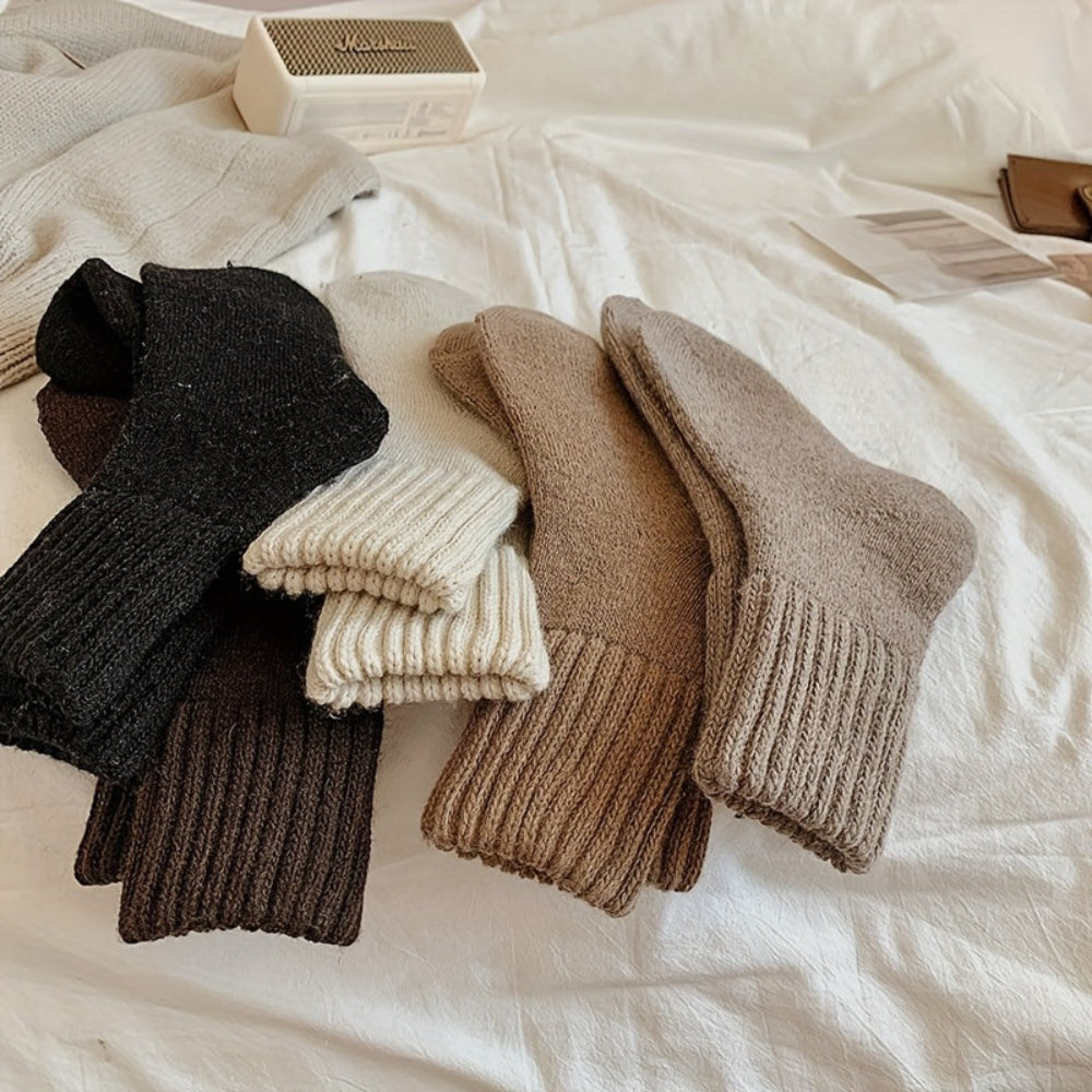 Wool Socks Women Soft Knit Winter Warm Comfort Set 6