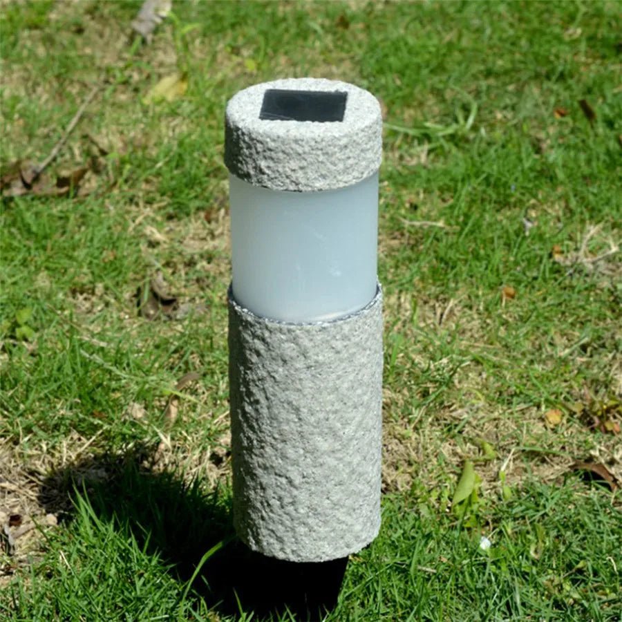 StoneBeam – LED Solar Stone Column Lamp for Garden – Weatherproof & Energy-Efficient Outdoor Lighting