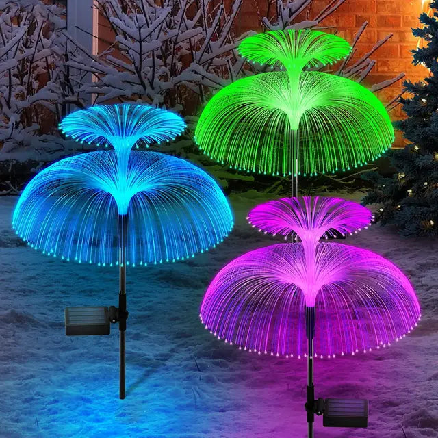 GlowJelly - Iluminação Solar LED para Jardim, Lâmpadas Exteriores Coloridas e Impermeáveis para Caminhos e Decoração