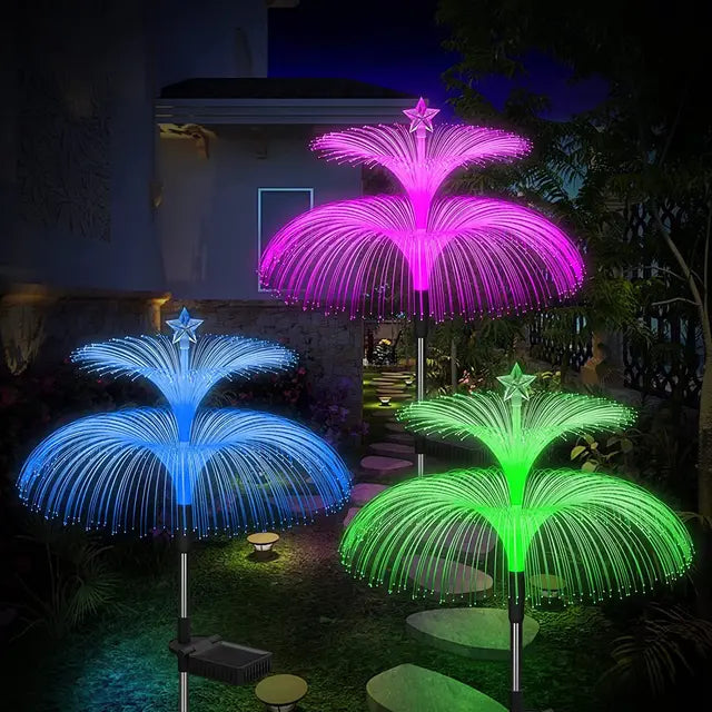 GlowJelly - Iluminação Solar LED para Jardim, Lâmpadas Exteriores Coloridas e Impermeáveis para Caminhos e Decoração
