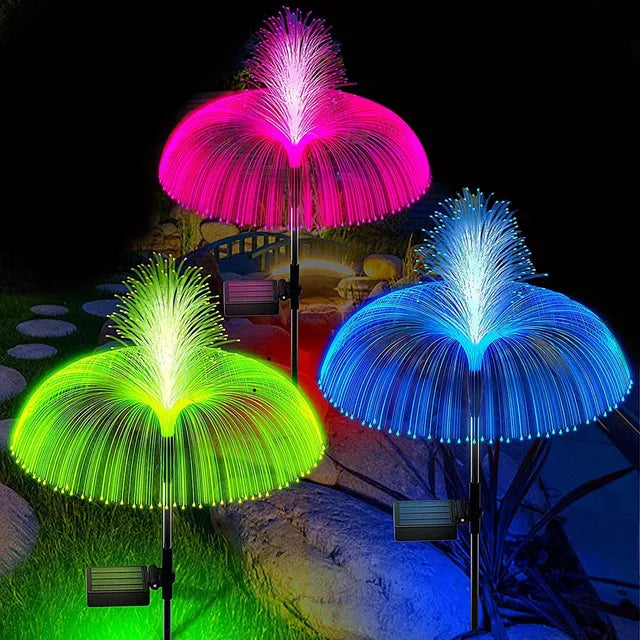 GlowJelly - Iluminação Solar LED para Jardim, Lâmpadas Exteriores Coloridas e Impermeáveis para Caminhos e Decoração